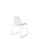 Polypropylene Shell Chair With Upholstered Seat Pad and Chrome Steel Skid Frame